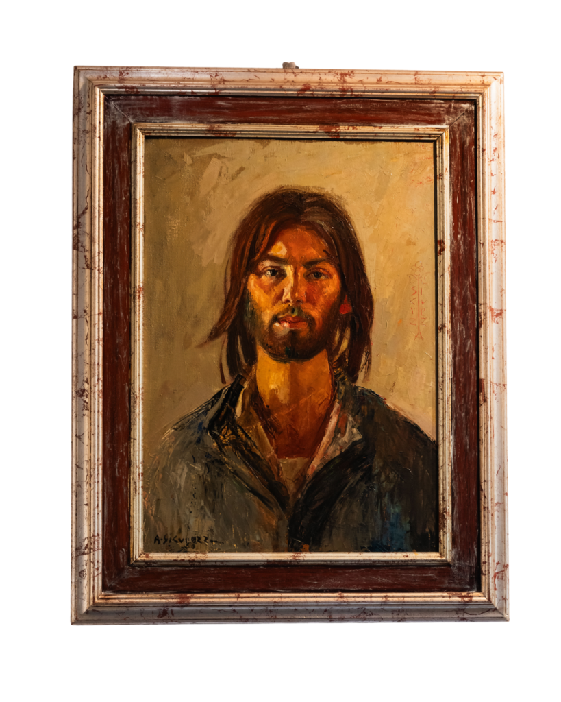 dipinto antonio sicurezza "ritratto di giovane"
